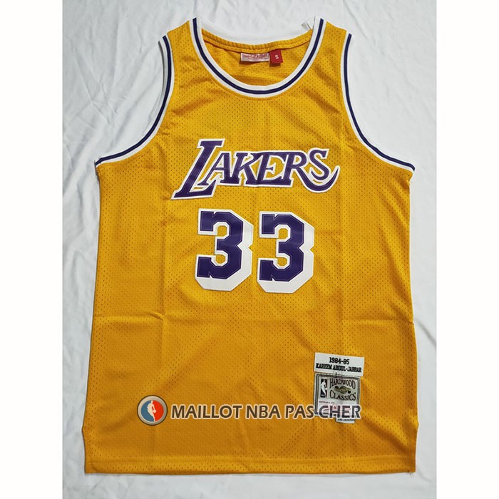 Maillot Los Angeles Lakers Kareem Abdul-jabbar NO 33 Mitchell & Ness 1984-85 Jaune
